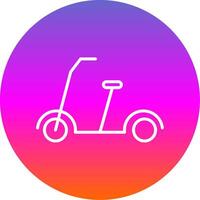 donner un coup scooter ligne pente cercle icône vecteur