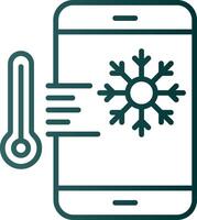 icône de gradient de ligne de thermostat vecteur