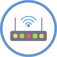 Wifi routeur plat cercle icône vecteur