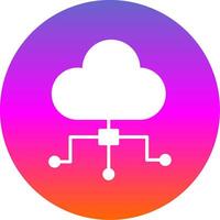 nuage l'informatique glyphe pente cercle icône conception vecteur