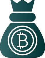 icône de dégradé de glyphe bitcoin vecteur