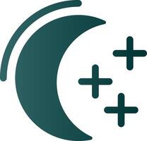 icône de dégradé de glyphe de lune vecteur