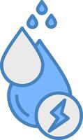 l'eau énergie ligne rempli bleu icône vecteur