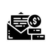 enveloppe avec icône d'argent dans le style de glyphe. illustration vectorielle du message d'affaires vecteur