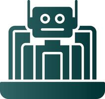 icône de dégradé de glyphe de robot vecteur