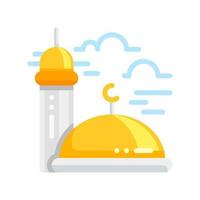 icône de la mosquée islamique dans un style plat. illustration vectorielle de la collection de religion vecteur