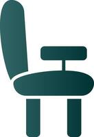bureau chaise glyphe pente icône vecteur