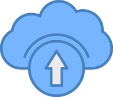 nuage conduire ligne rempli bleu icône vecteur