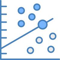 dispersion graphique ligne rempli bleu icône vecteur