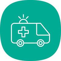 ambulance ligne courbe icône conception vecteur