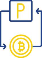 bitcoin Pay Pal ligne deux Couleur icône conception vecteur