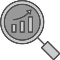 une analyse ligne rempli niveaux de gris icône conception vecteur