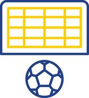 Football objectif ligne deux Couleur icône conception vecteur