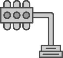 circulation lumières ligne rempli niveaux de gris icône conception vecteur
