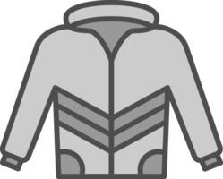 manteau ligne rempli niveaux de gris icône conception vecteur