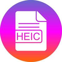 heic fichier format glyphe pente cercle icône conception vecteur