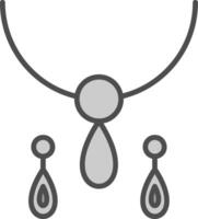 bijoux ligne rempli niveaux de gris icône conception vecteur