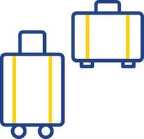 les valises ligne deux Couleur icône conception vecteur