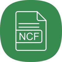 ncf fichier format ligne courbe icône conception vecteur