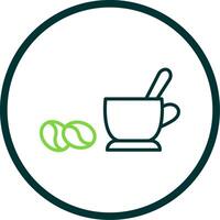 café ligne cercle icône conception vecteur