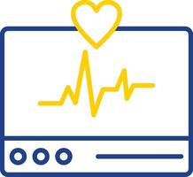 ecg moniteur ligne deux Couleur icône conception vecteur