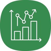 statistique graphique ligne courbe icône conception vecteur