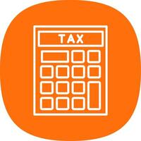 impôt calculatrice ligne courbe icône conception vecteur
