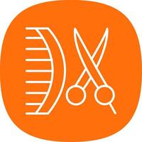 salon de coiffure ligne courbe icône conception vecteur