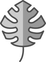 monstera ligne rempli niveaux de gris icône conception vecteur