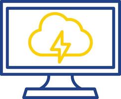 l'informatique ligne deux Couleur icône conception vecteur