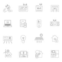 Contour des icônes de la maison intelligente vecteur