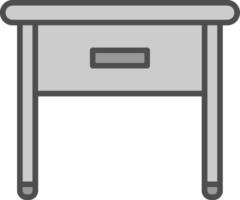 côté table ligne rempli niveaux de gris icône conception vecteur