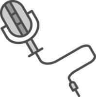 microphone ligne rempli niveaux de gris icône conception vecteur