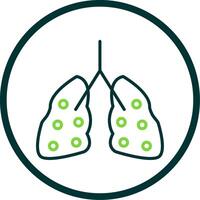 pneumologie ligne cercle icône conception vecteur