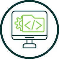 Logiciel développement ligne cercle icône conception vecteur