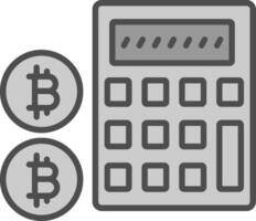 calculatrice calculatrice ligne rempli niveaux de gris icône conception vecteur