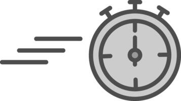 minuteur ligne rempli niveaux de gris icône conception vecteur