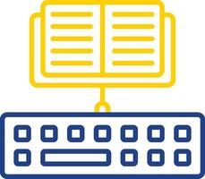 dactylographie ligne deux Couleur icône conception vecteur