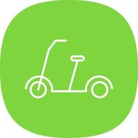 donner un coup scooter ligne courbe icône conception vecteur