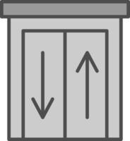 ascenseur ligne rempli niveaux de gris icône conception vecteur
