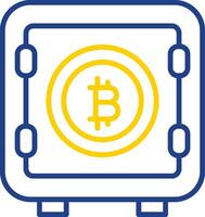 bitcoin espace de rangement ligne deux Couleur icône conception vecteur