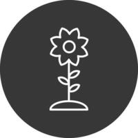 fleur ligne inversé icône conception vecteur
