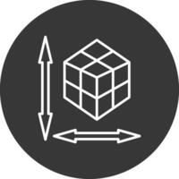 Rubik ligne inversé icône conception vecteur