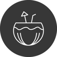 noix de coco boisson ligne inversé icône conception vecteur