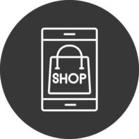 en ligne inversé multi cercle faire du shopping ligne inversé icône conception vecteur