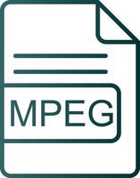 mpeg fichier format ligne pente icône vecteur