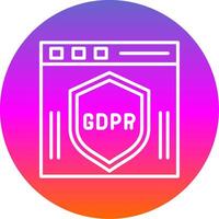 GDPR ligne pente cercle icône vecteur