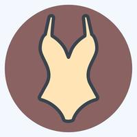 maillot de bain icône 1 - style plat, illustration simple, trait modifiable vecteur