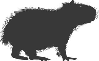silhouette capybara animal noir Couleur seulement plein corps vecteur