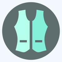 gilet d'icône 1 - style plat, illustration simple, trait modifiable vecteur